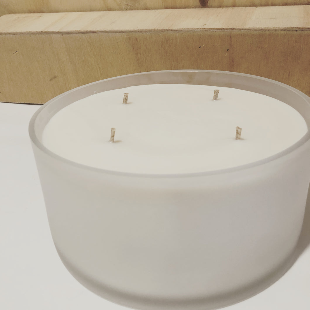 Extra Large Frosted Glass Coffee Table Candle